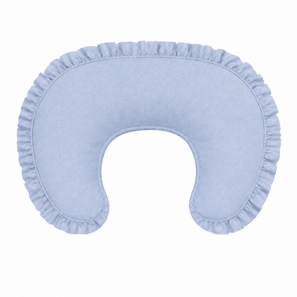 Light Denim Ruffle Nursing Pillow Cover