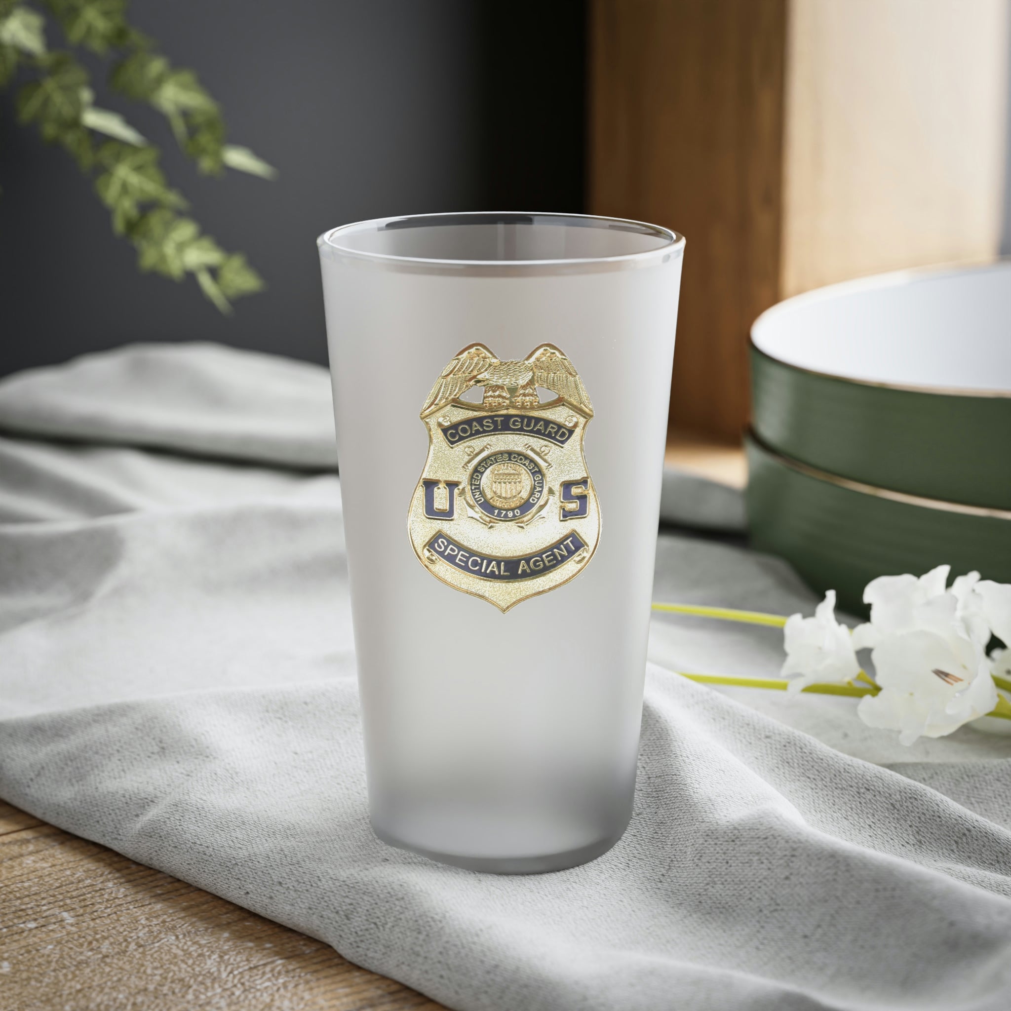 CGIS Badge - Frosted Pint Glass, 16oz
