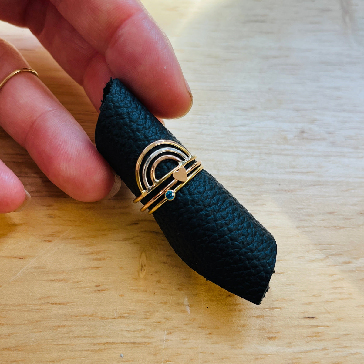 14K Gold filled TRIPLE ARCH RING