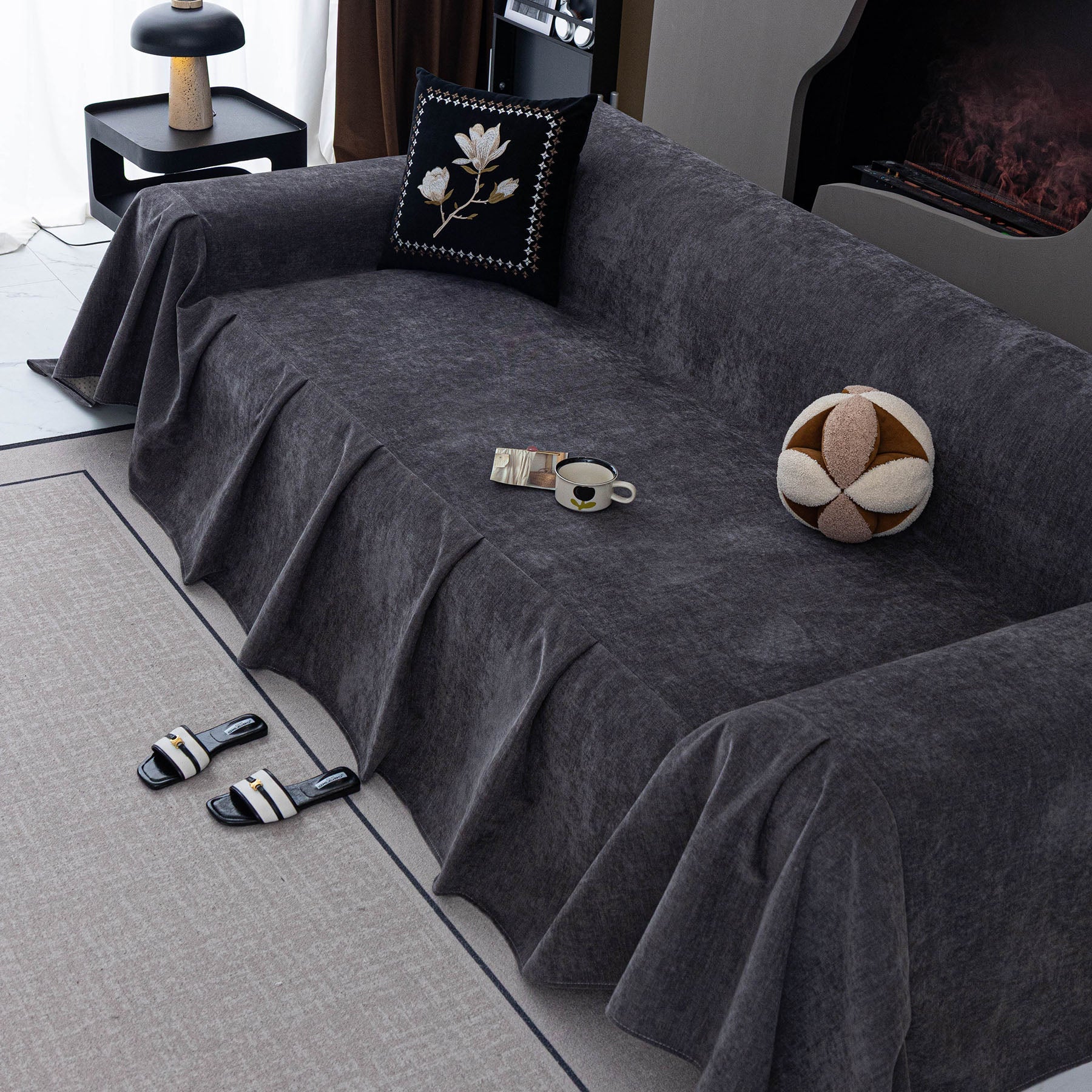Water Repellent Couch Cover, Non Slip Furniture Protector for Leather & Fabric Sofa
