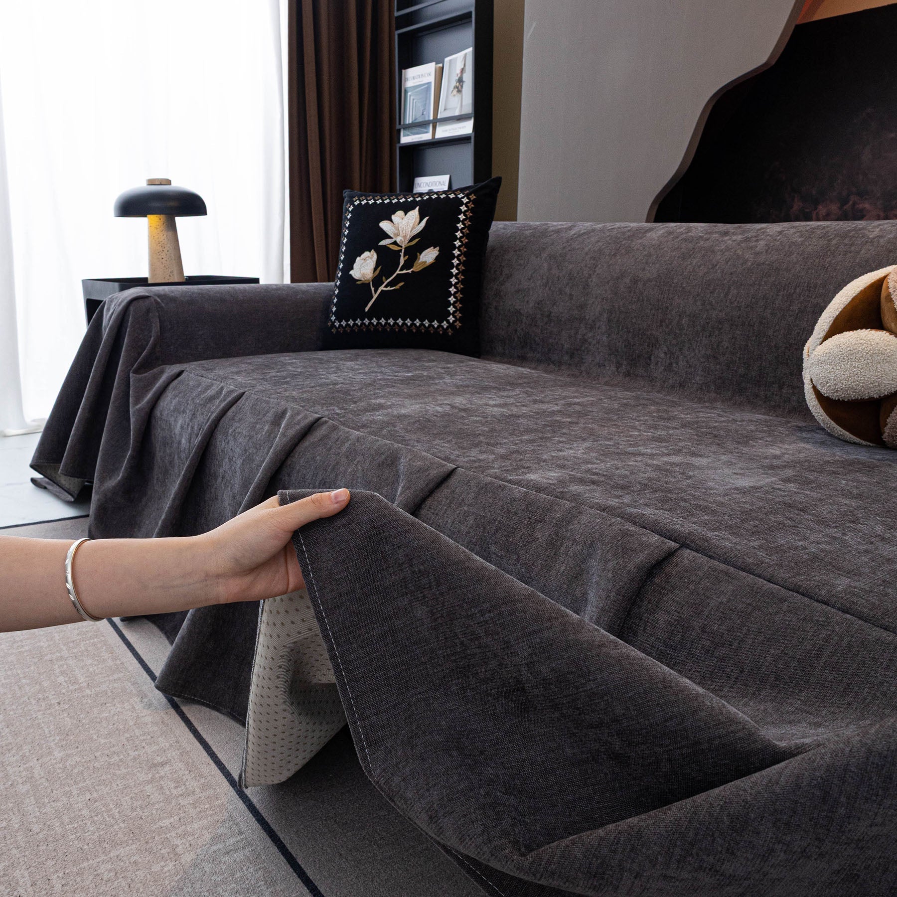 Water Repellent Couch Cover, Non Slip Furniture Protector for Leather & Fabric Sofa