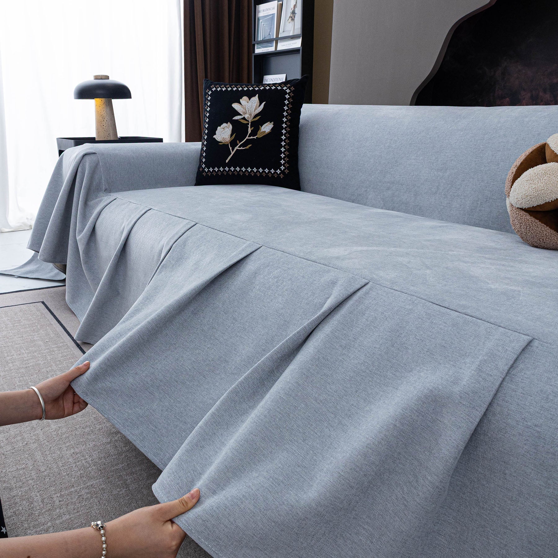 Water Repellent Couch Cover, Non Slip Furniture Protector for Leather & Fabric Sofa