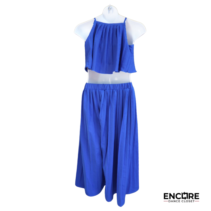 Blue Pleated Elegance