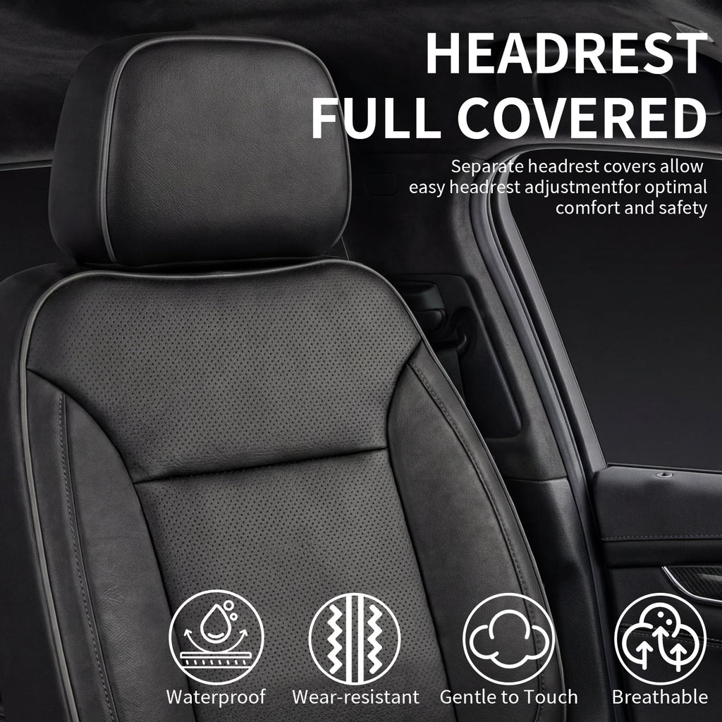 Umbrauto Custom Seat Covers for Silverado and GMC Sierra,Waterproof Nappa Leather Seatcovers for Chevy Silverado/GMC Sierra 2007-2013 & 2019-2026 1500, 2020-2026 2500HD 3500HD Crew/Double/Extended Cab