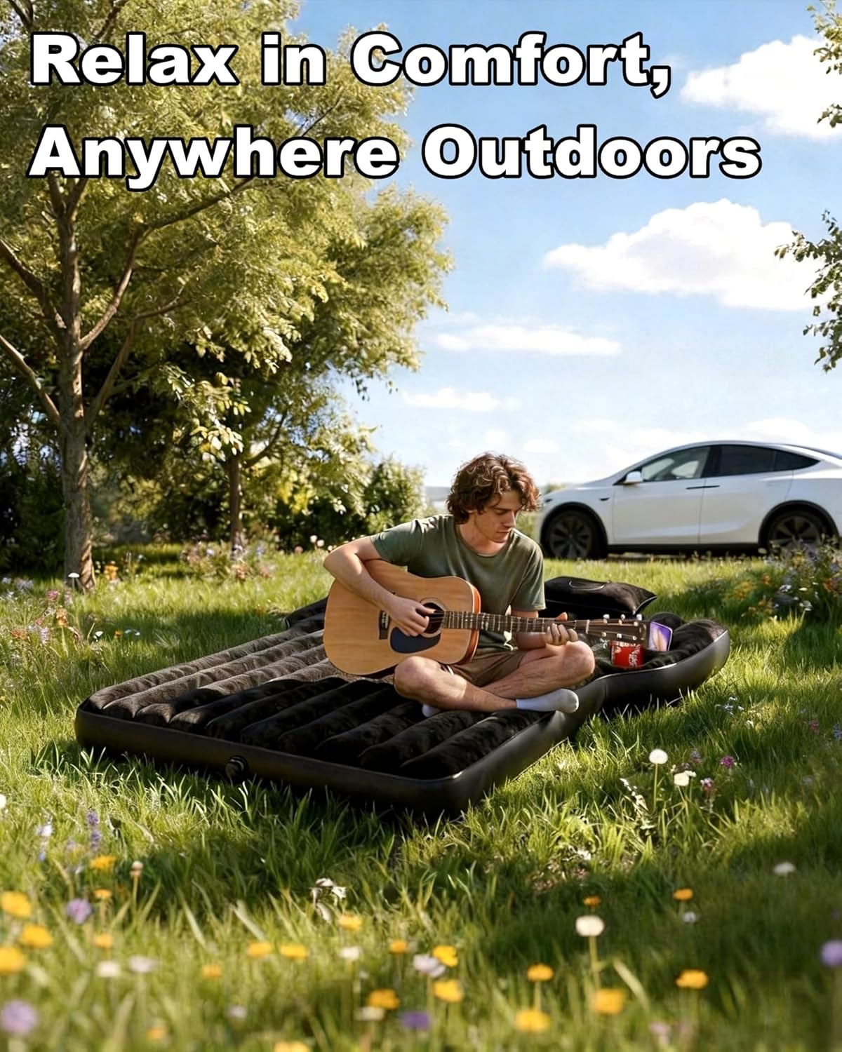 Umbrauto Tesla Y Car Camping SUV Thicken Air Mattress Blue