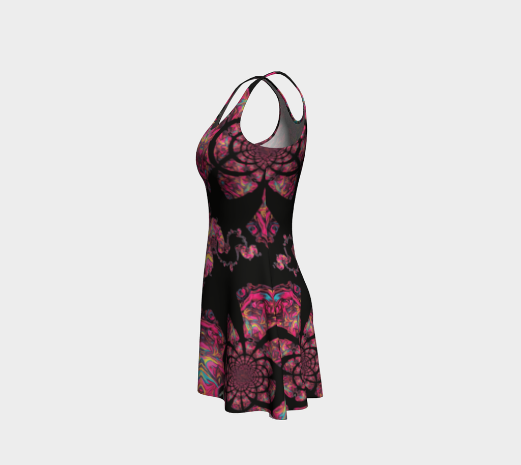 Pink Paisley Design Short Flared Dress