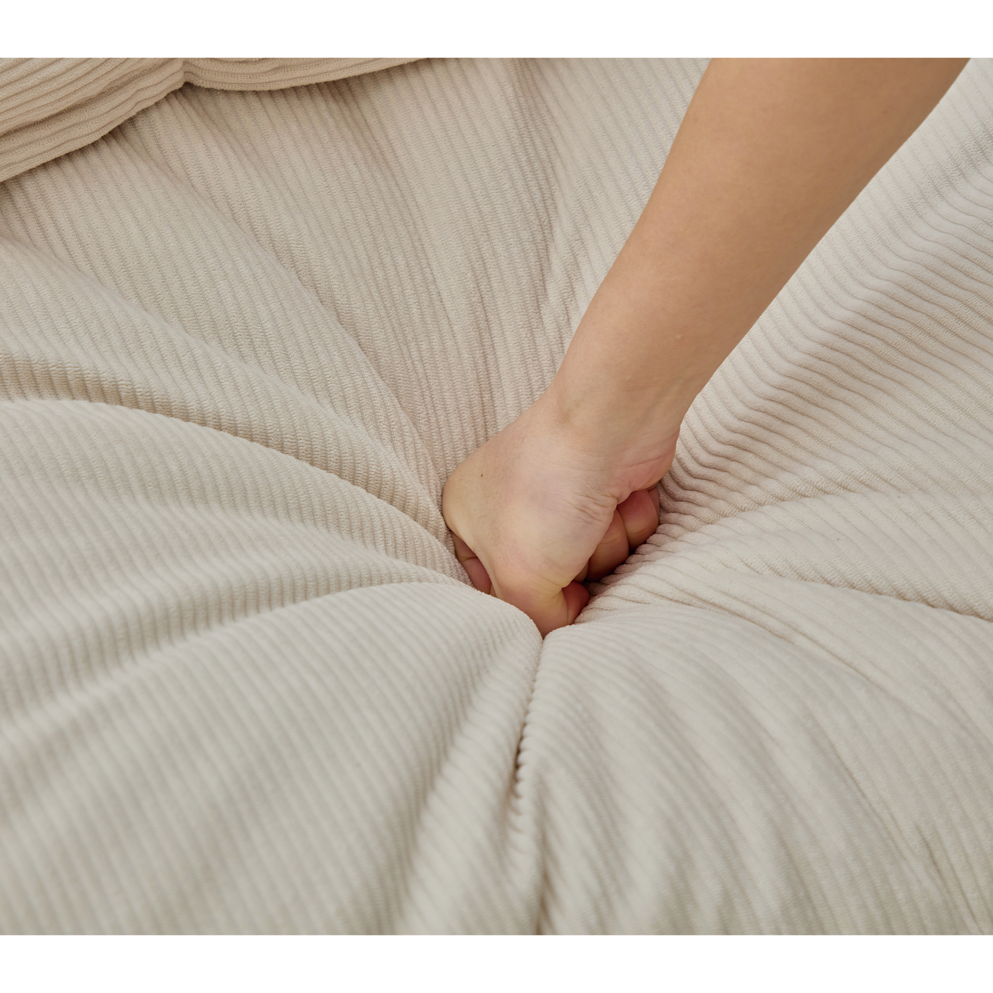 [NEW ARRIVED] [VIDEO PROVIDED]Modular Sofa,No Armrests,At will DIY,Soft Corduroy Fabric,Neck Pillow-Back Lounge Sofa Chair,Reading Nook, or Apartment Living, Lumbar Pillow,2 Seats,Upholstered,Beige