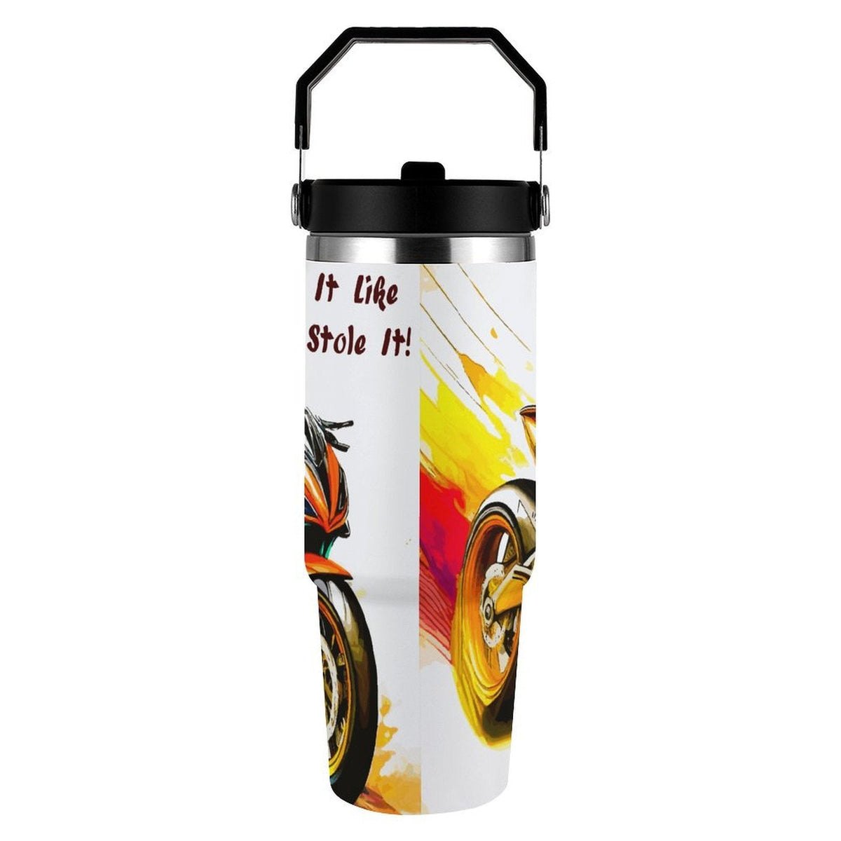 Racing Motorcycle 30 oz Stainless Steel Water Bottle Tumbler