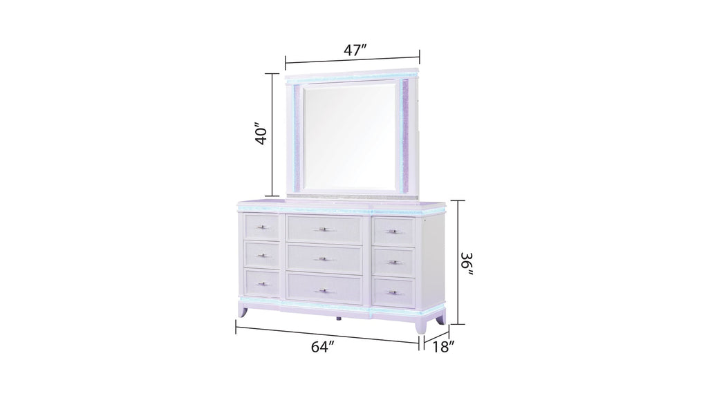 OPIUM King 5 Pc Bedroom set in Milky White(CA INVENTORY)