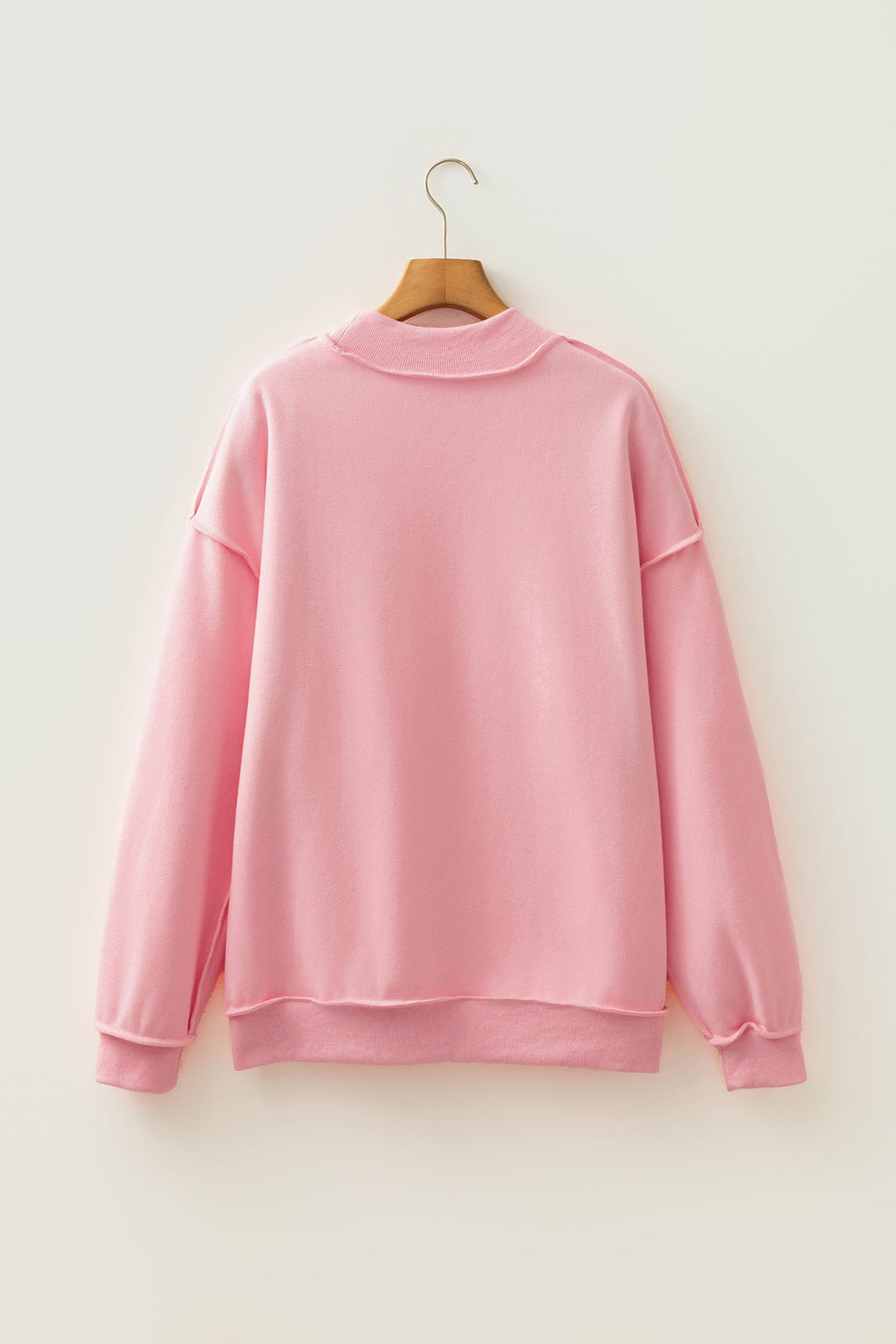 Solid Reversible Mock Neck Oversized Sweatshirt