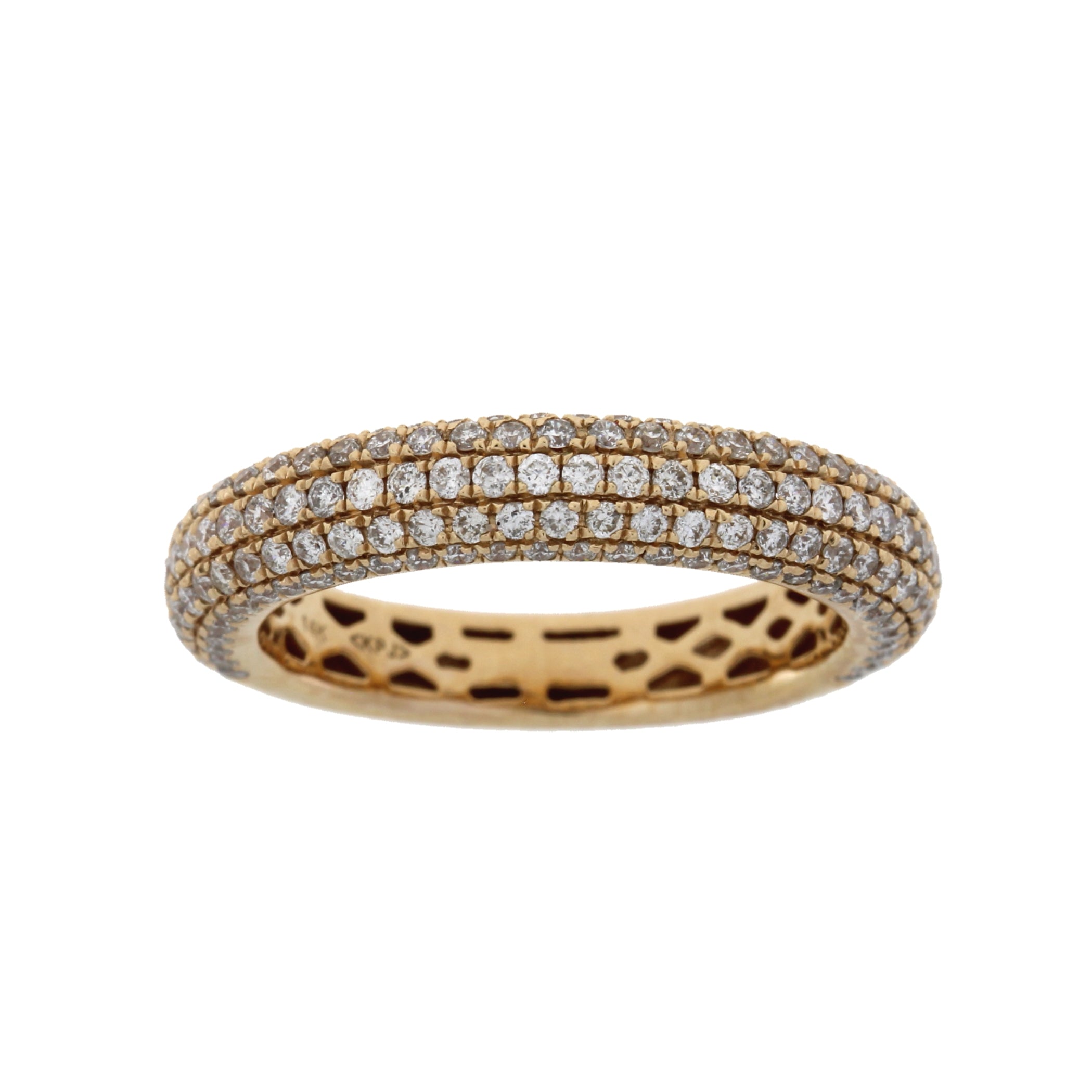 Genuine 1.00ct Diamond Wedding Band Ring 14KT Rose Gold