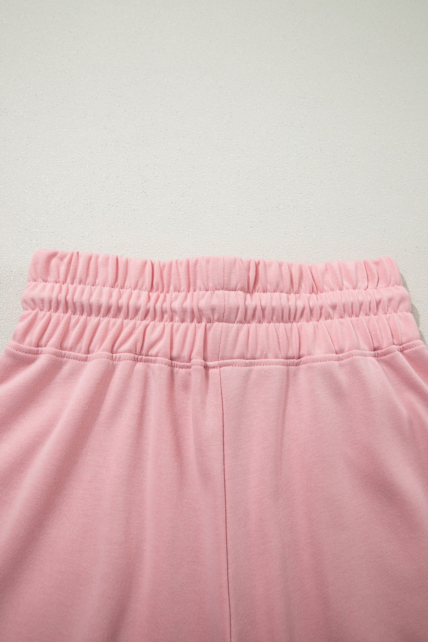 Solid Tee & Wide Leg Raw Hem Pants Set