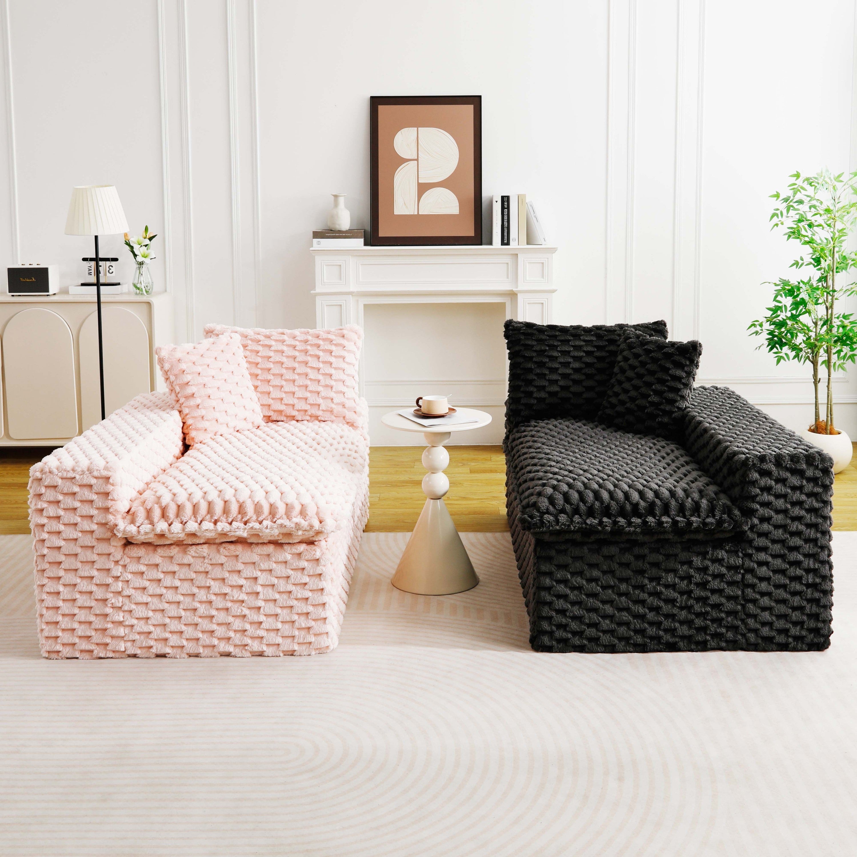 Luxury Color-Block Turtle Velvet Multifunctional Sofa - Arrangeable in Single Row, Side-by-Side or Facing Each Other, Stylish Living Room Furniture for Cozy Home Decor