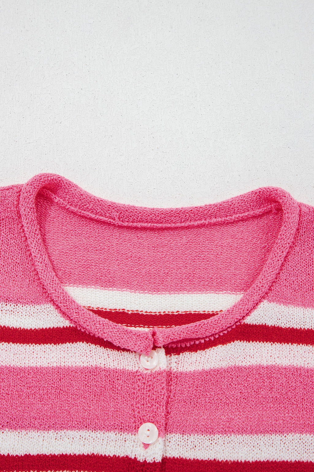 Stripe Drop Shoulder Buttoned Knit Cardigan