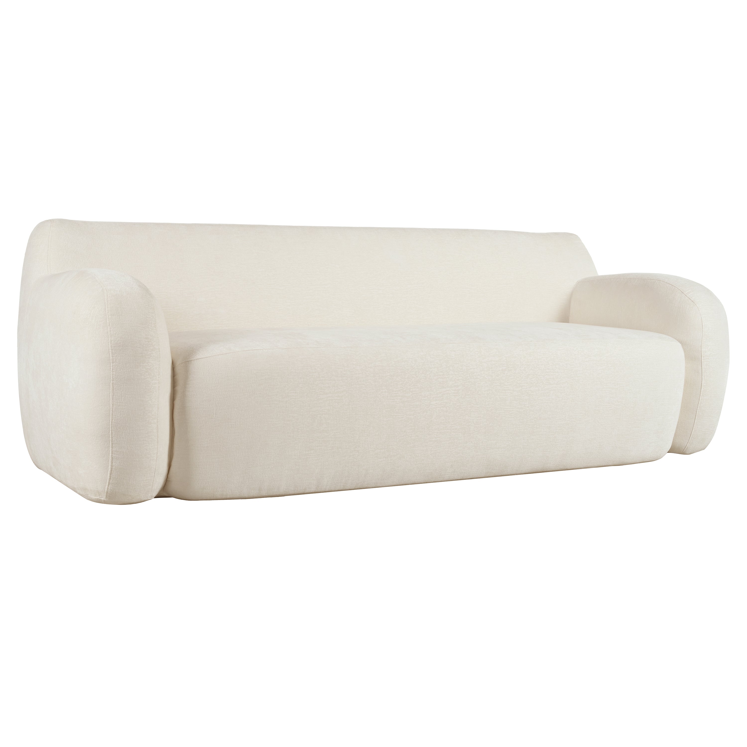U_Style 81.5' Minimalist Compression Sofa, Curved Design, 3-Seater Casual Sofa for Living Rooms, Bedrooms, and Apartments