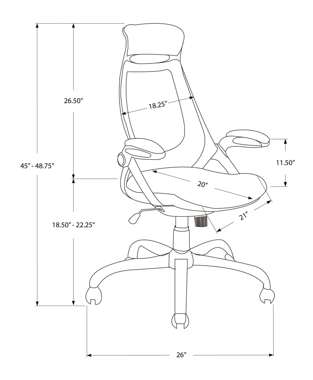 Office Chair, Adjustable Height, Swivel, Ergonomic, Armrests, Computer Desk, Work, Black Mesh, Chrome Metal, Contemporary, Modern