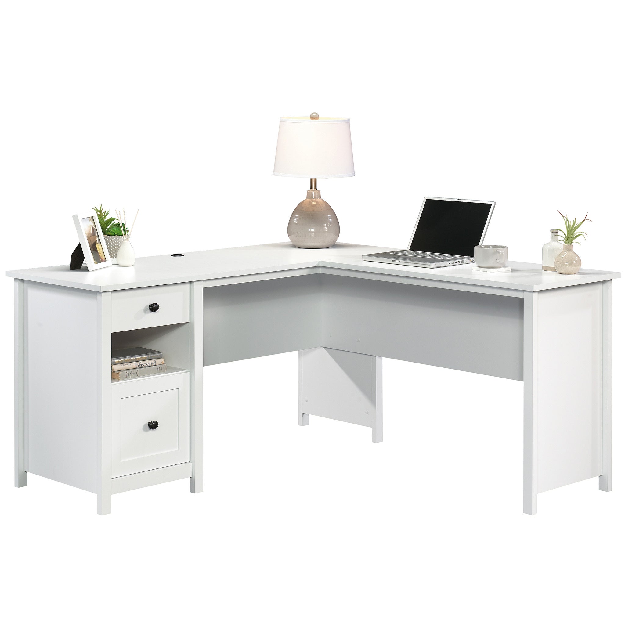 L-Shaped Desk, White finish
