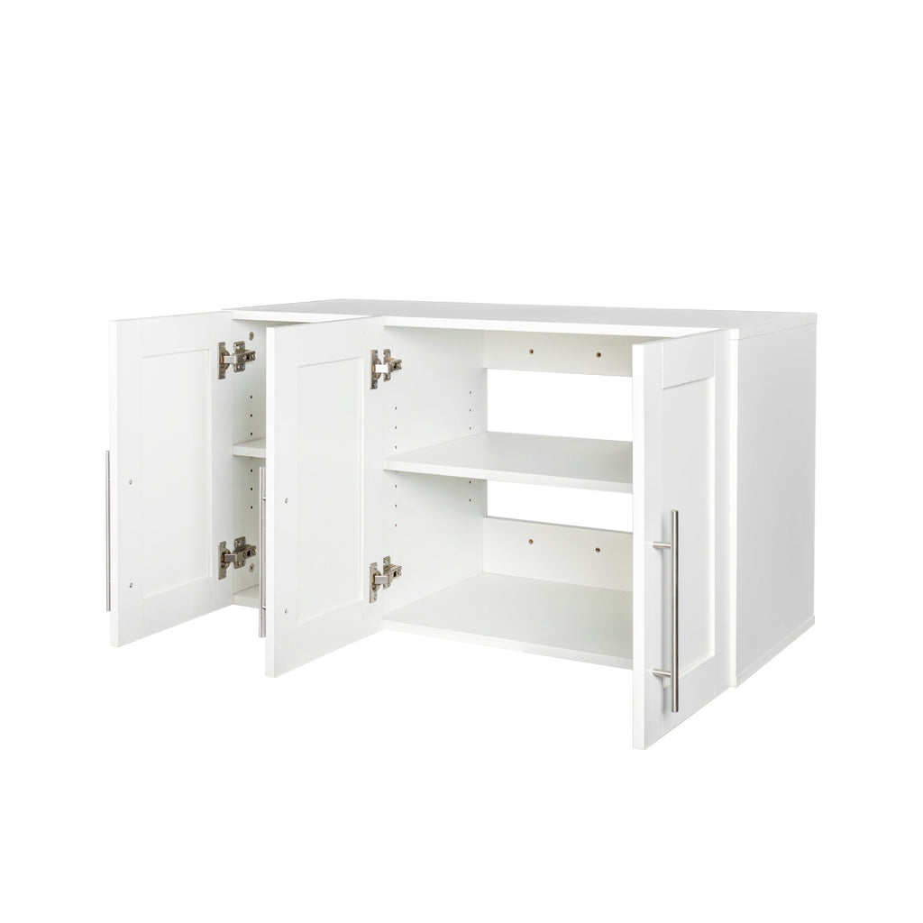 Stackable Wall Mounted Storage Cabinet, 15.75 'D x 35.43' W x 19.69 'H, White