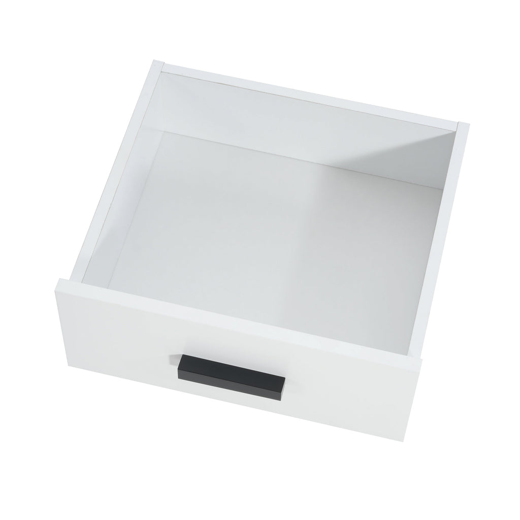 Modern White TV Console, 67' Width TV Stand, Glass Doors & Storage Drawers, Adjustable Shelves