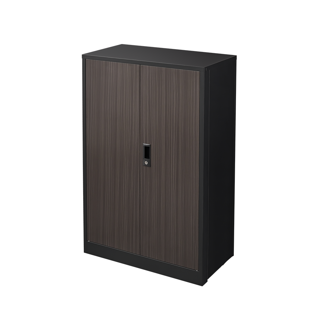 Metal Storage Cabinet with Locking Doors and Adjustable Shelf, Folding Filing Storage Cabinet , Folding Storage Locker Cabinet for Home Office,School,Garage, Black