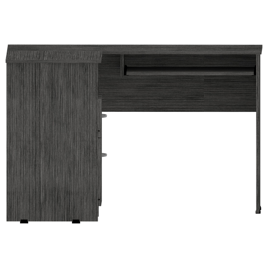 Raleigh L-Shaped Desk, Two Drawers, One Shelf, CPU Storage