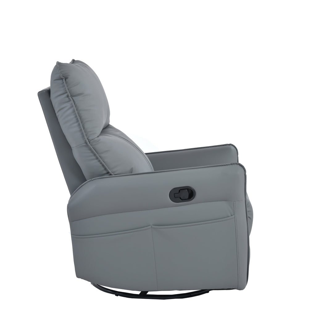 Rocker Recliner Chair,360° Swivel Nursery Rocking Chair,Glider Chair,Modern Small Rocking Swivel Recliner Chair for Bedroom,Living Room Chair Home Theater Seat,Side Pocket(Blue-gray+360° Swivel)
