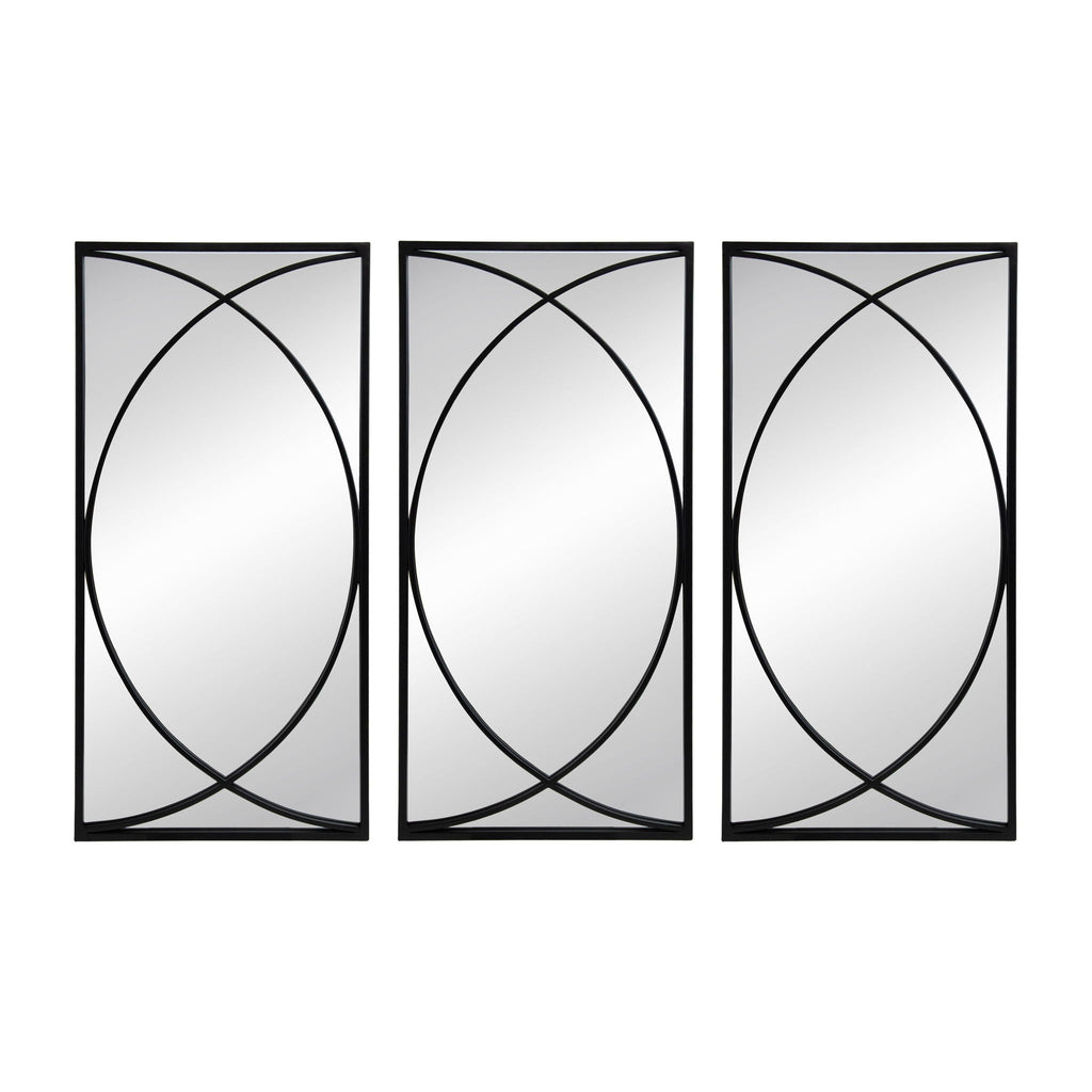 Rectangular Wall Mirrors With Frame, Home Decor For Living Room Bedroom Entryway - Black