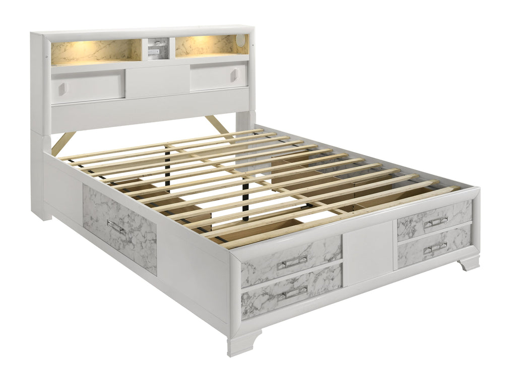 Soul Modern style Full 5PC bedroom set made with wood and Drawers in white