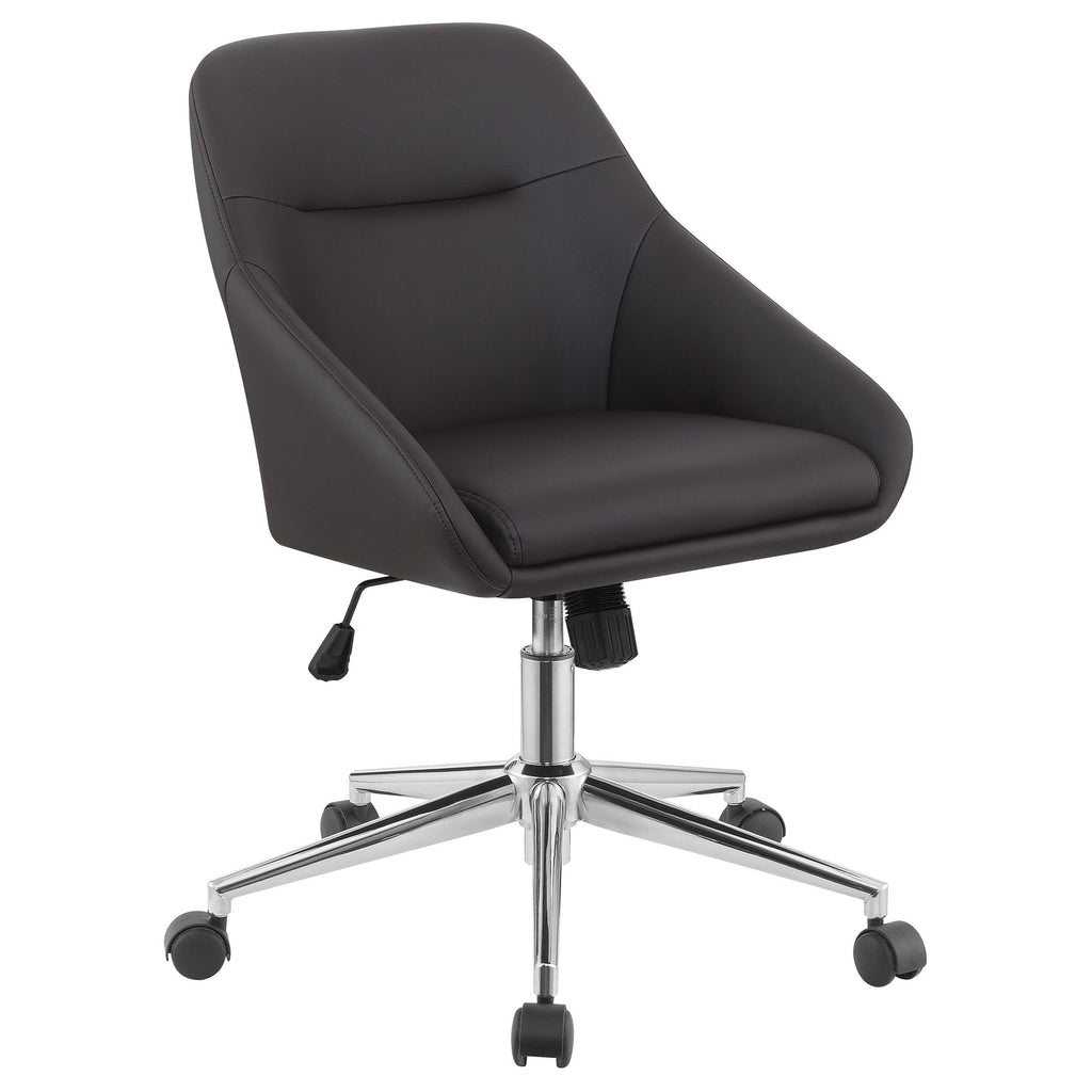 Jackman Brown Upholstered Adjustable Home Office Desk Chair