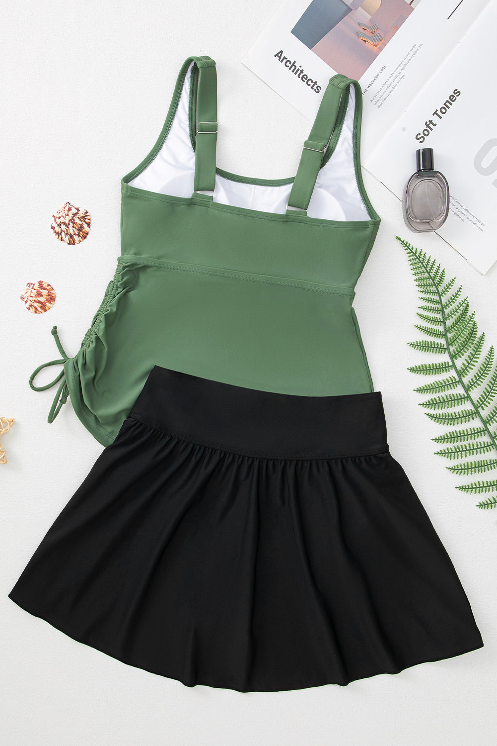 Colorblock Tankini Top and Skort Swim Set