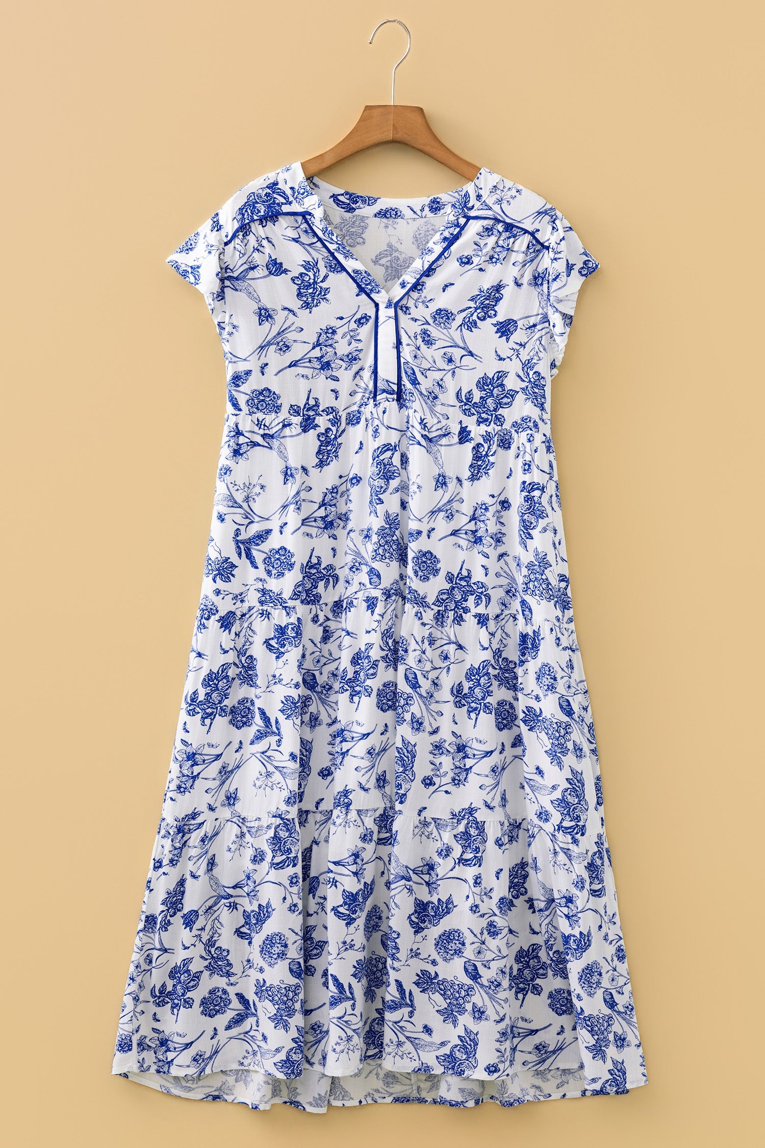 Floral Ruffle Tiered Midi Dress