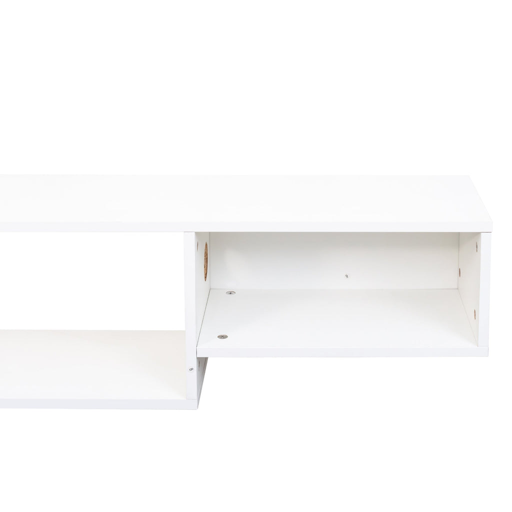 65.35in Wall Mounted Floating  TV Stand with 20 Color LEDs and Charging Station