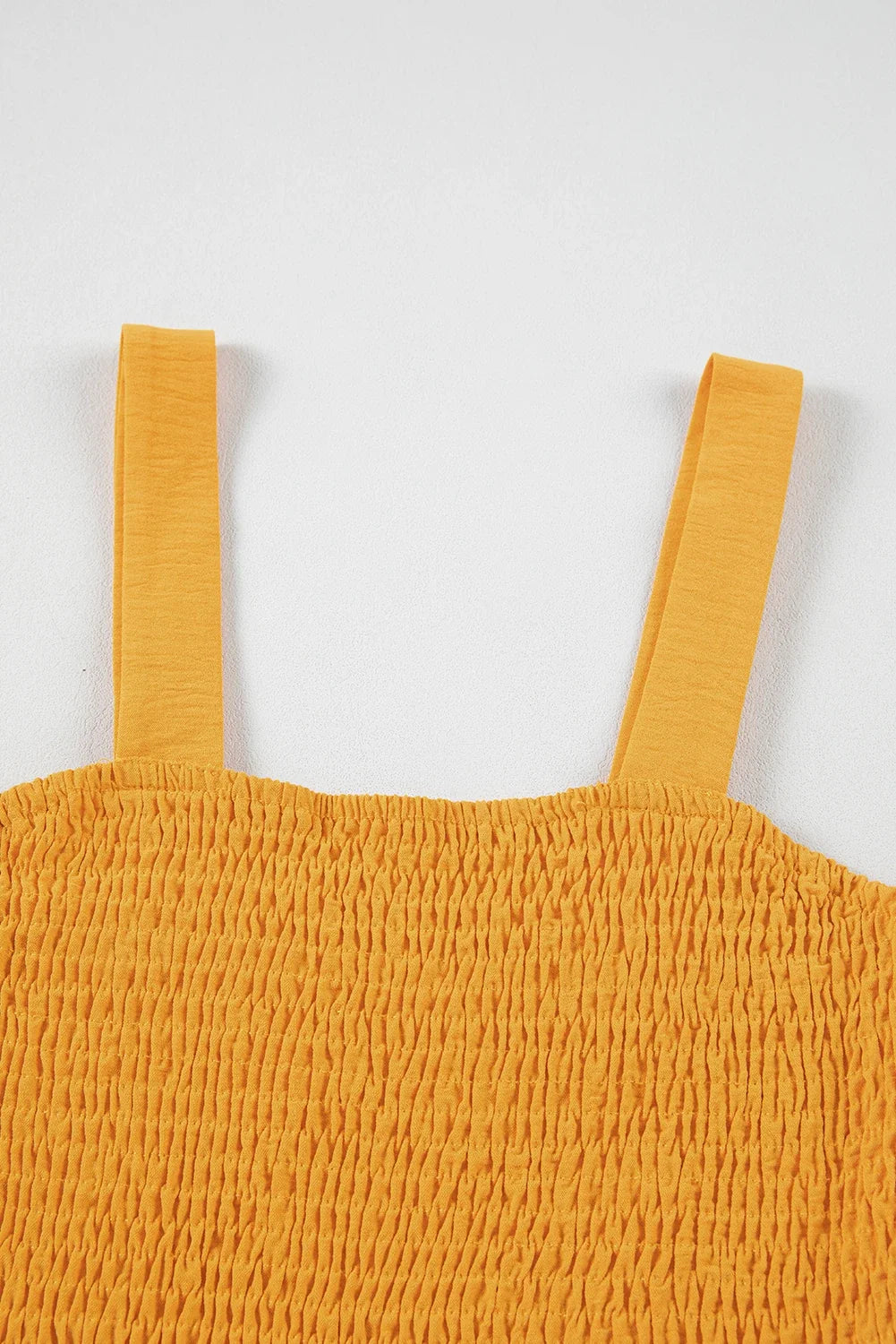 Solid Smocked Sleeveless Pocketed Romper