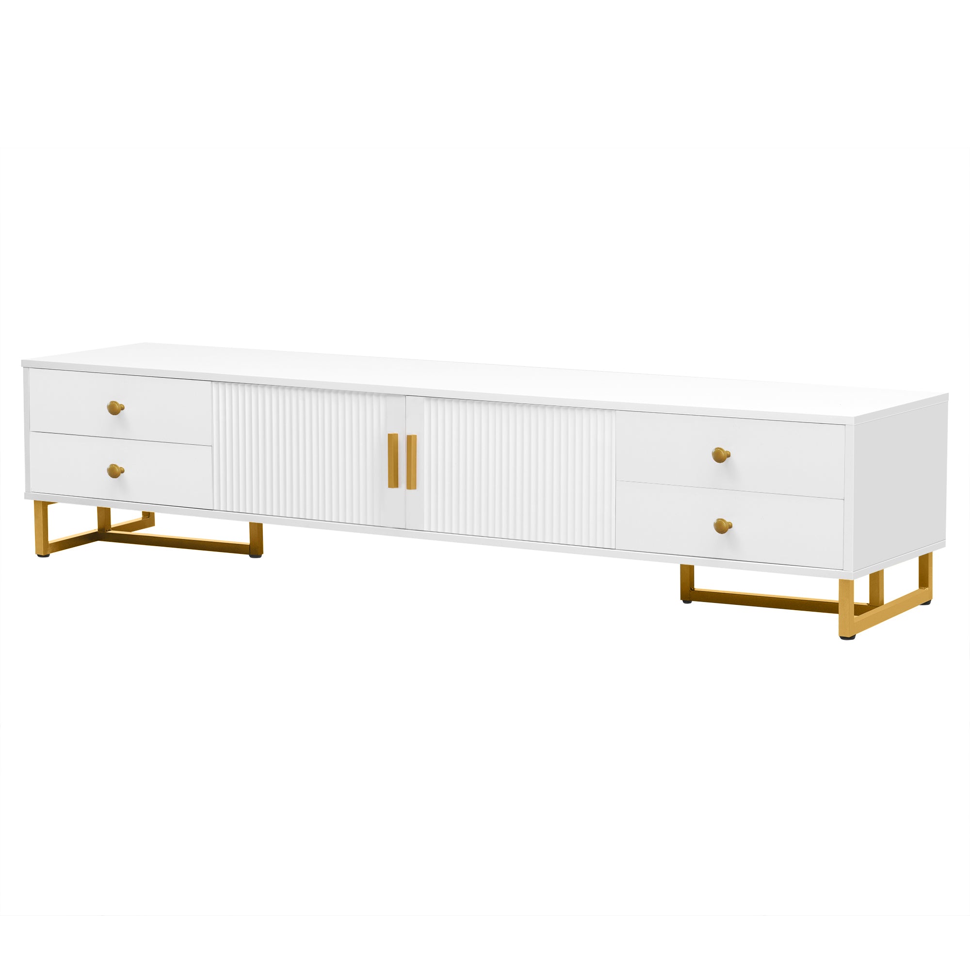 U-Can TV Stand for 65+ Inch TV, Entertainment Center TV Media Console Table, Modern TV Stand with Storage, TV Console Cabinet Furniture for Living Room