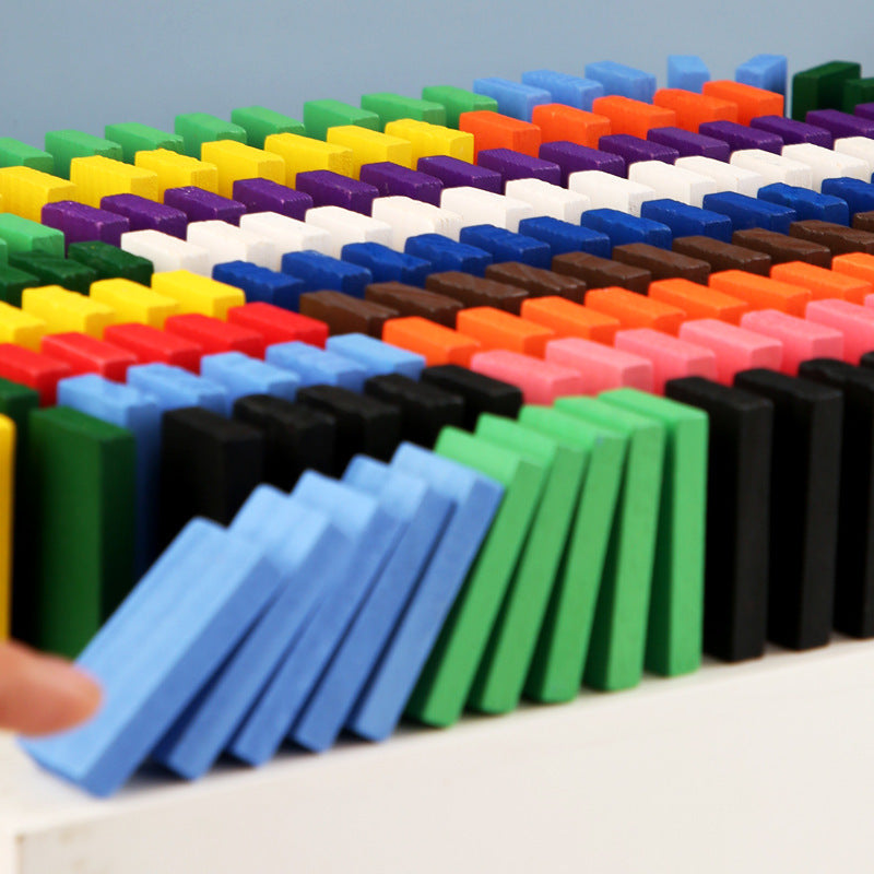 Wooden Domino Blocks Building Kit – Colorful Educational Toy for Kids
