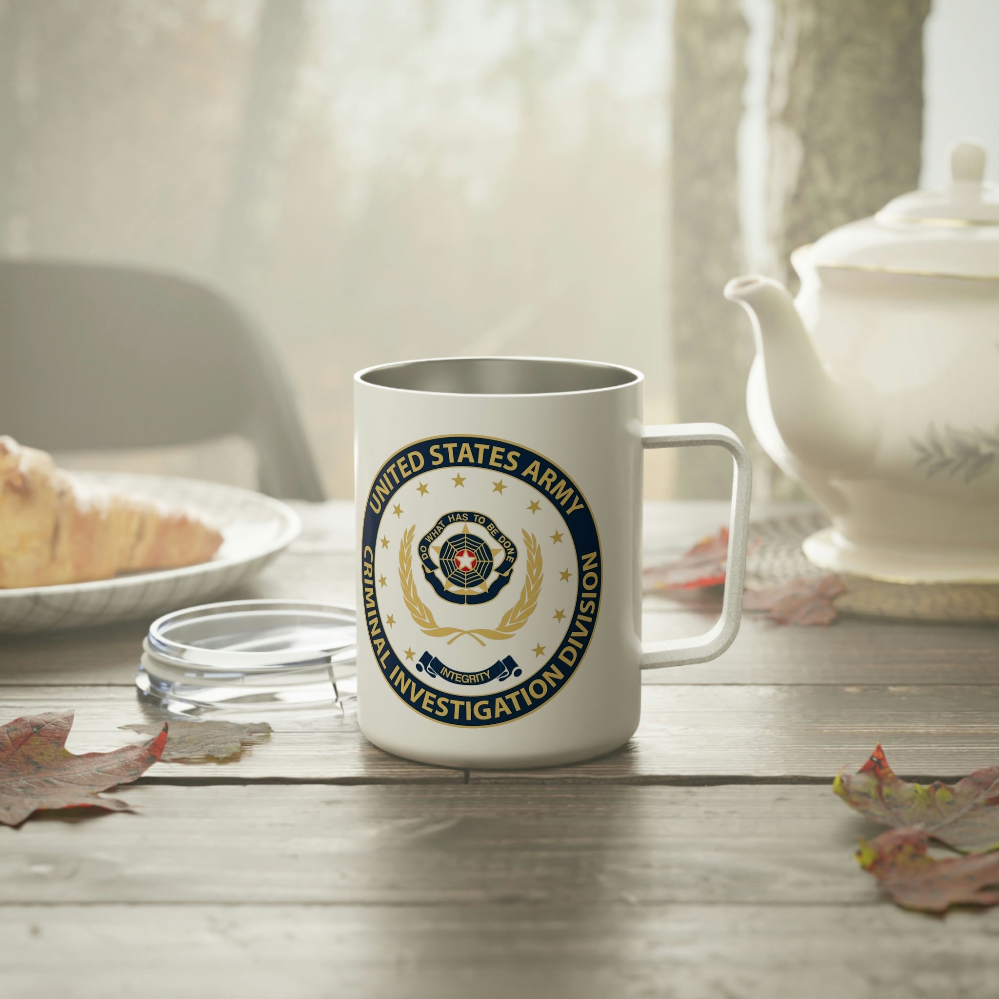 Army CID Badge and Seal - Insulated Coffee Mug, 10oz