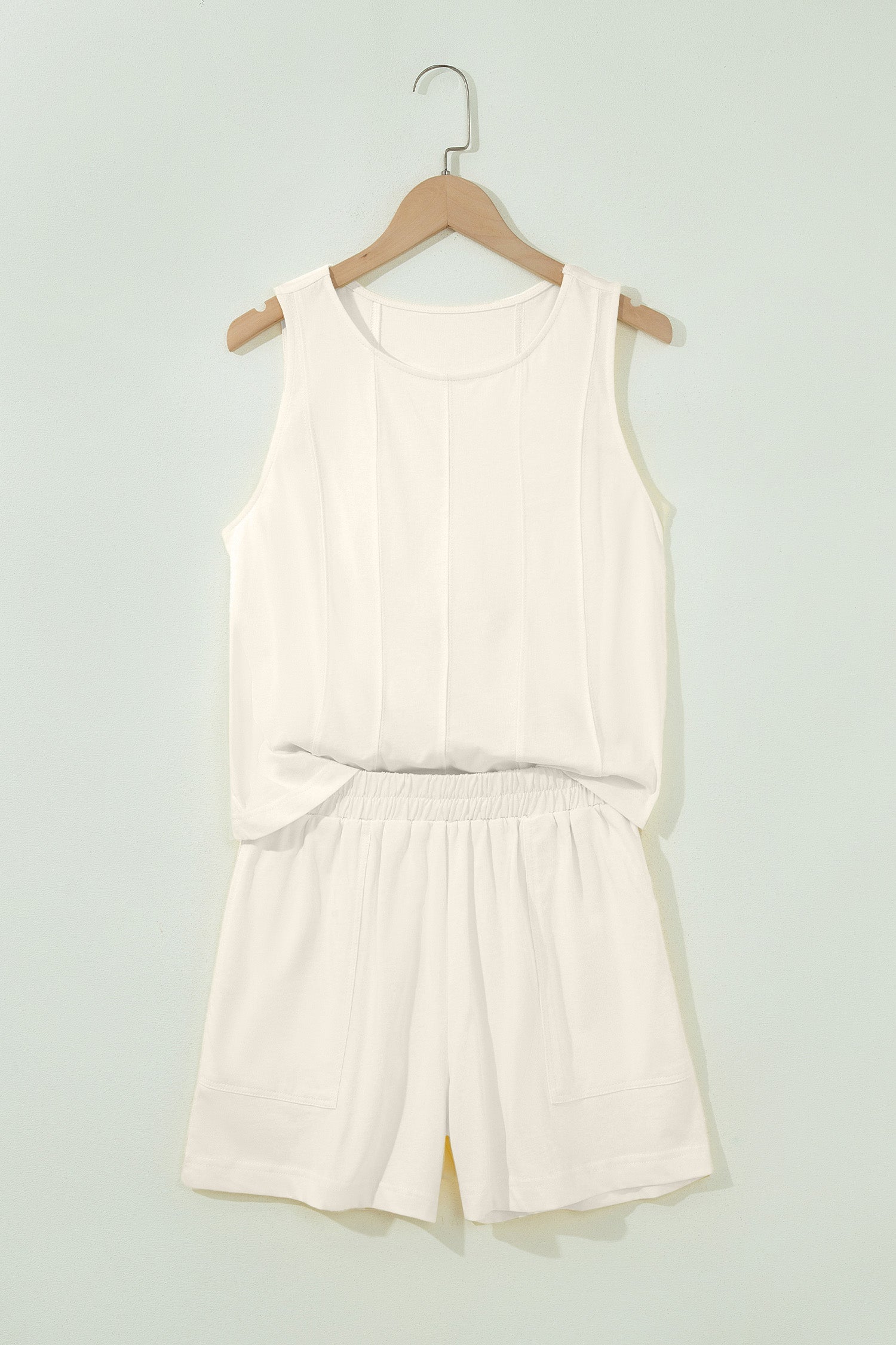 Stitched Detail Loose Tank & Shorts Set