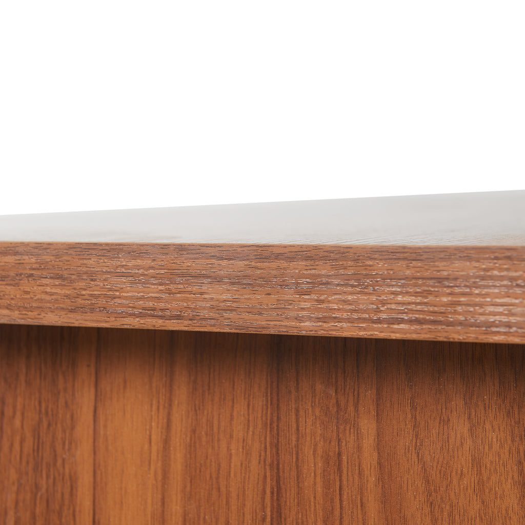 55.1''L, Walnut Home Office L-Shaped Executive Desk , Height Adjustable Desk with Storage Drawers and Cabinet