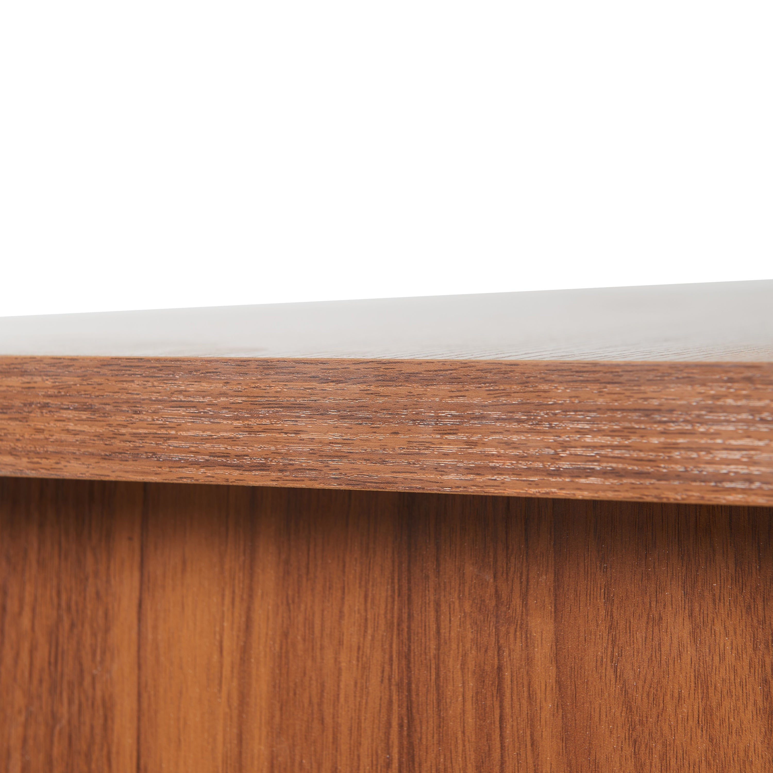 55.1''L, Walnut Home Office L-Shaped Executive Desk , Height Adjustable Desk with Storage Drawers and Cabinet