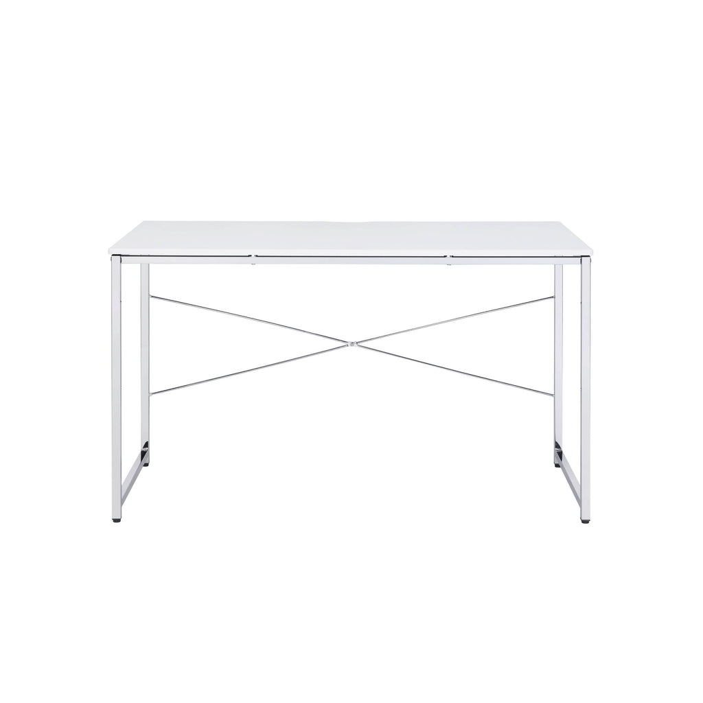Tennos White & Chrome Finish Writing Desk