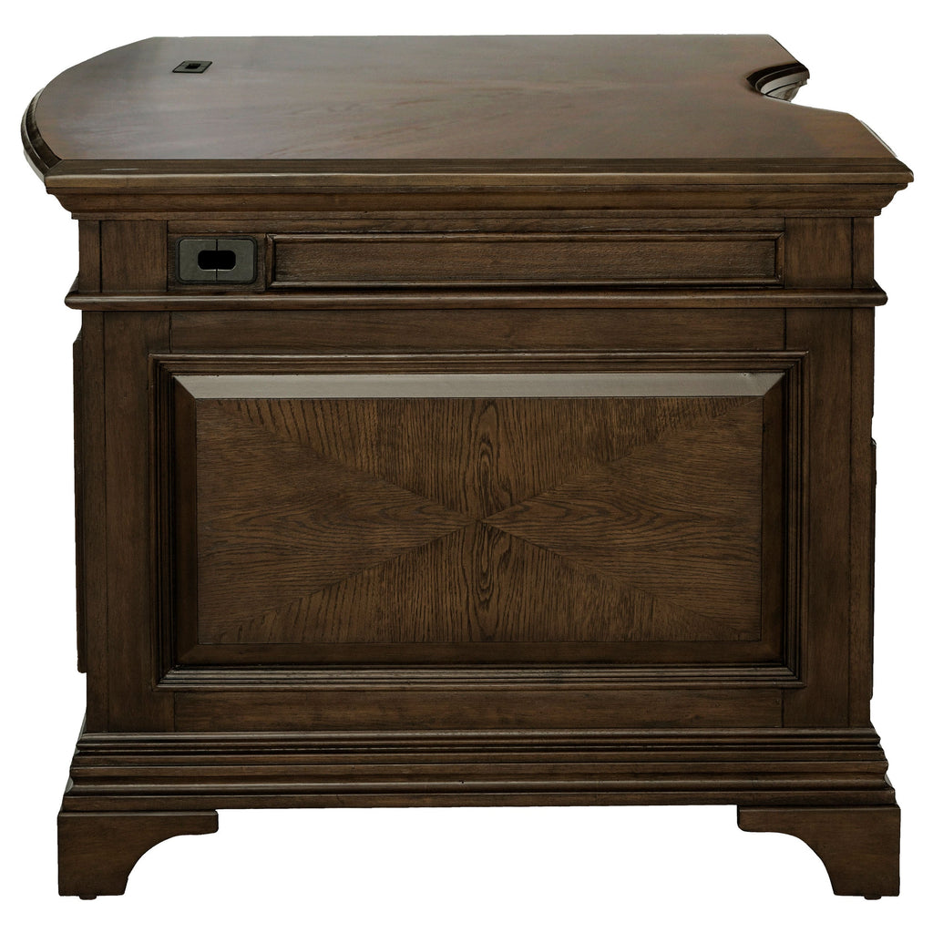 Stigham Burnished Oak 7-drawer Executive Desk