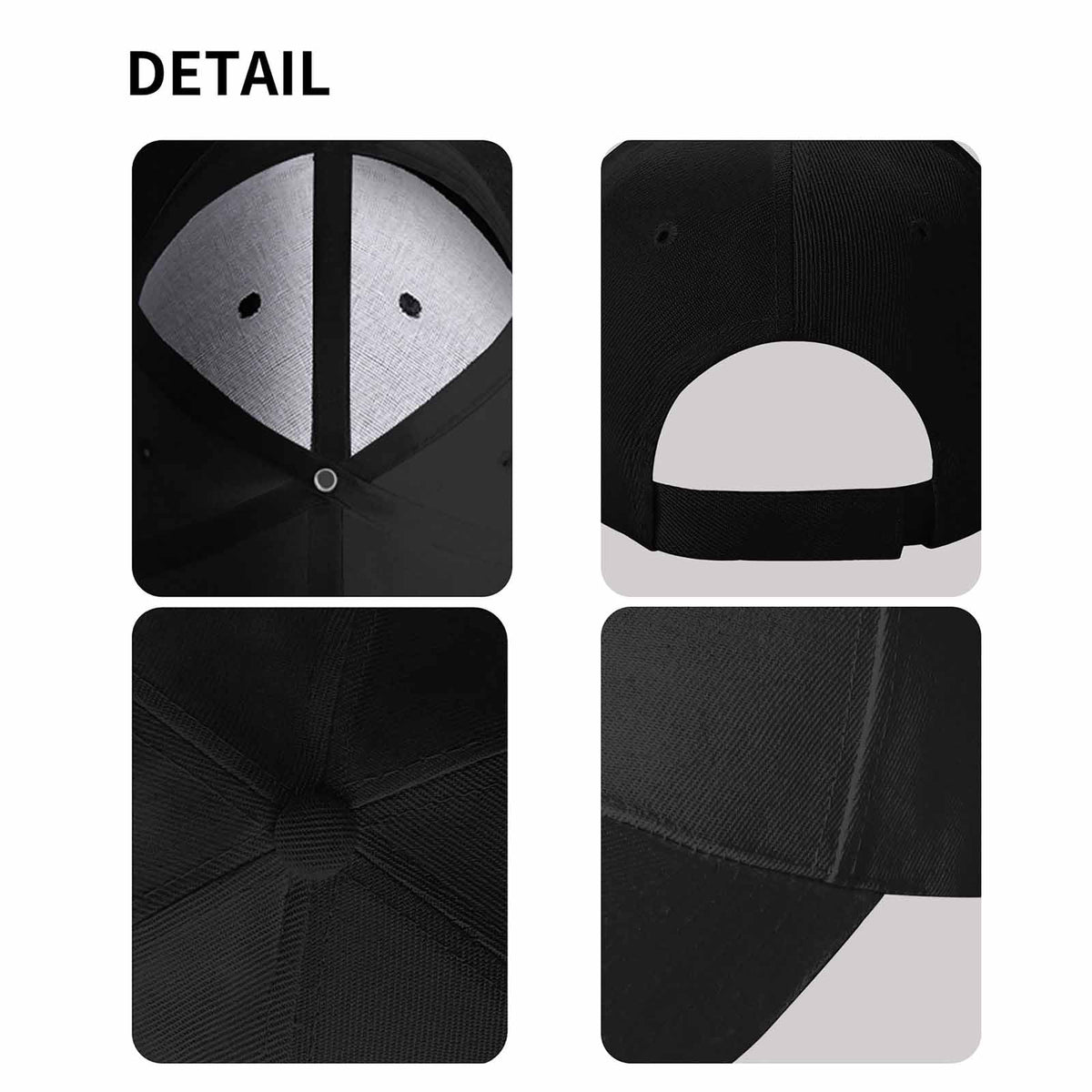 Groovy Butterfly Black Sandwich Visor Baseball Cap (Made in USA)