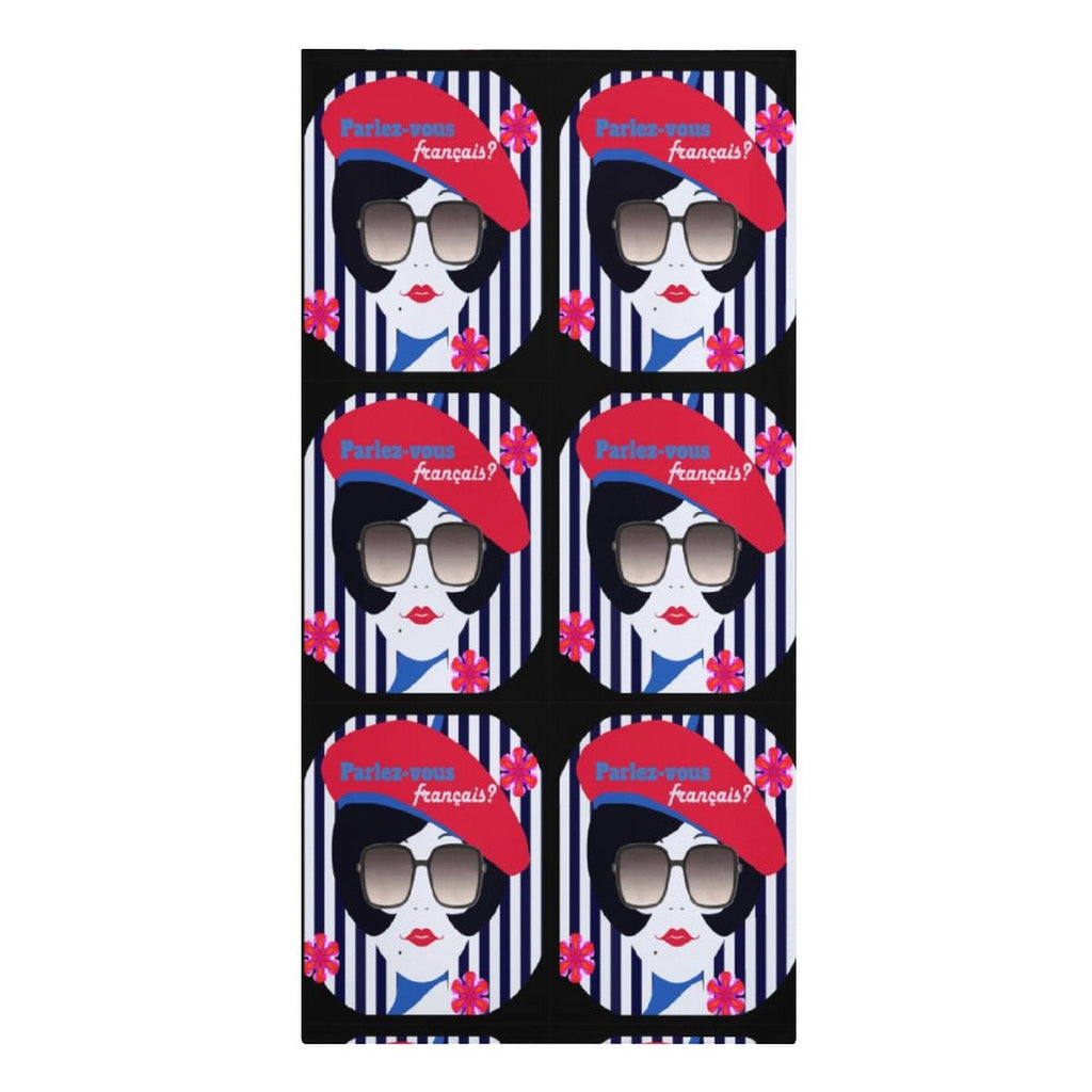 Parlez-vous Francais? French Girl Beach or Bath Towel - 61.4" x 30.3"