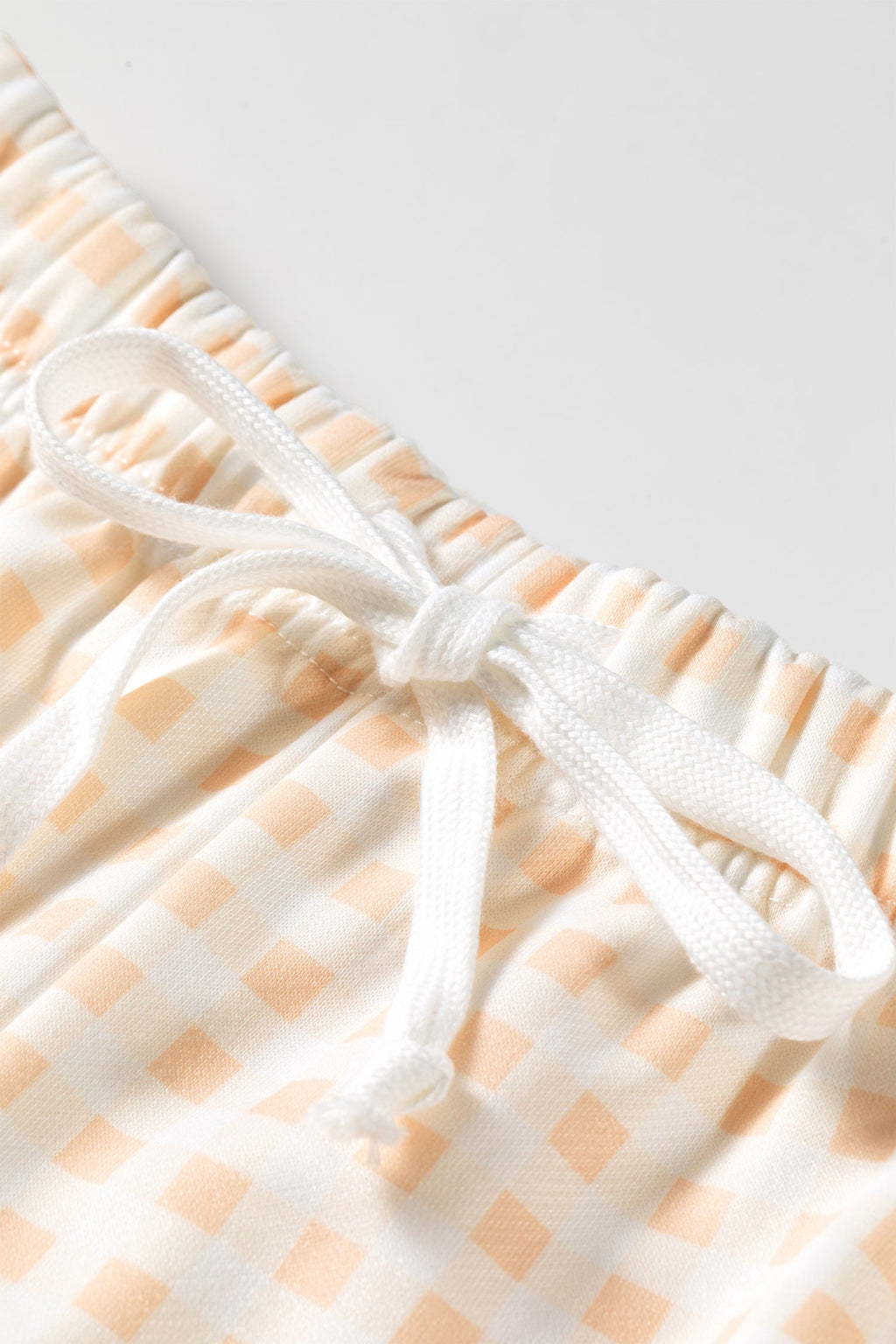 Gingham Plaid Baggy Pullover and Drawstring Shorts Set