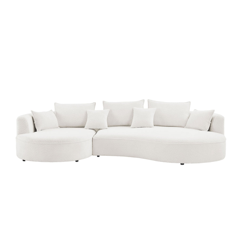 Curved Sofa with Ingenious Shape White