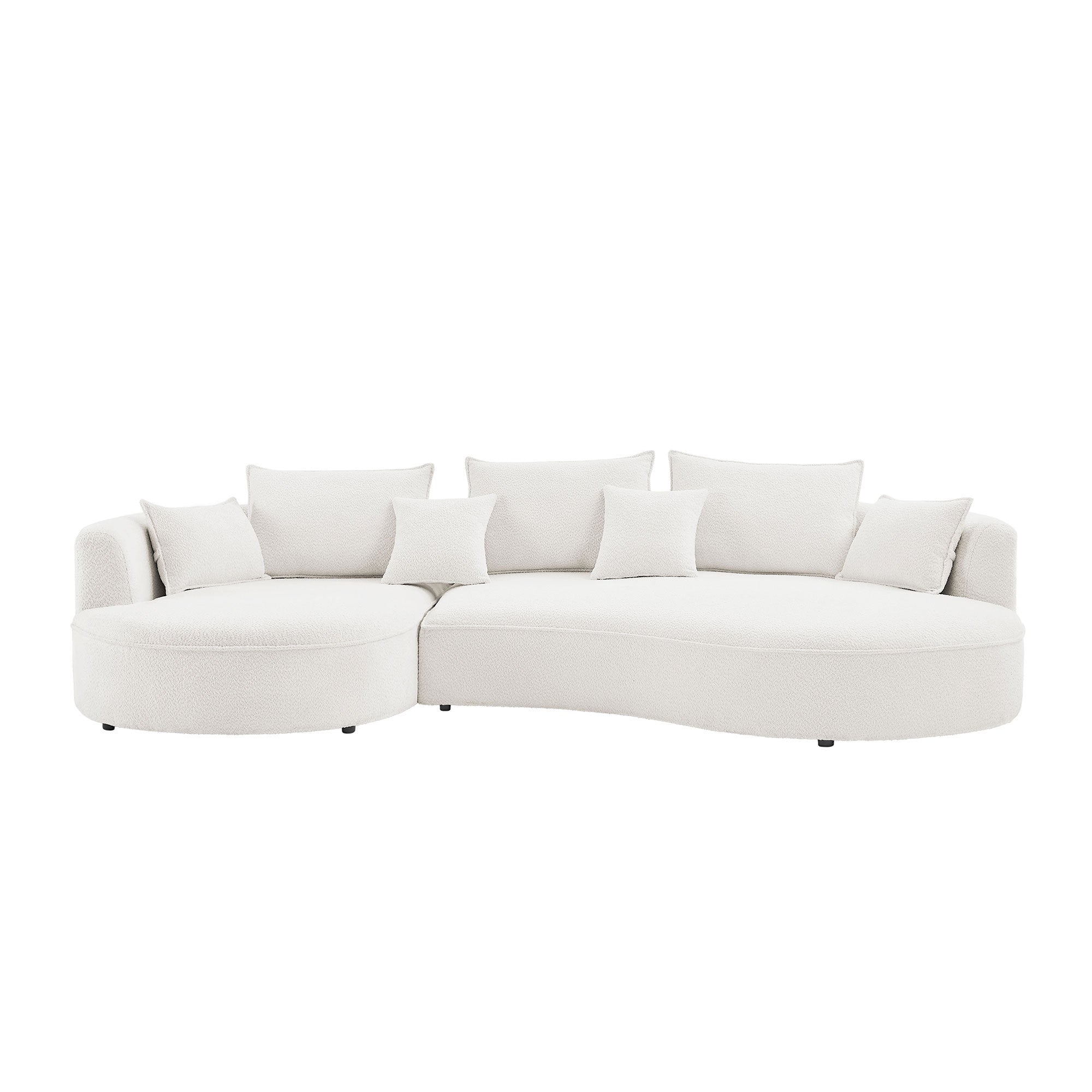 Curved Sofa with Ingenious Shape White