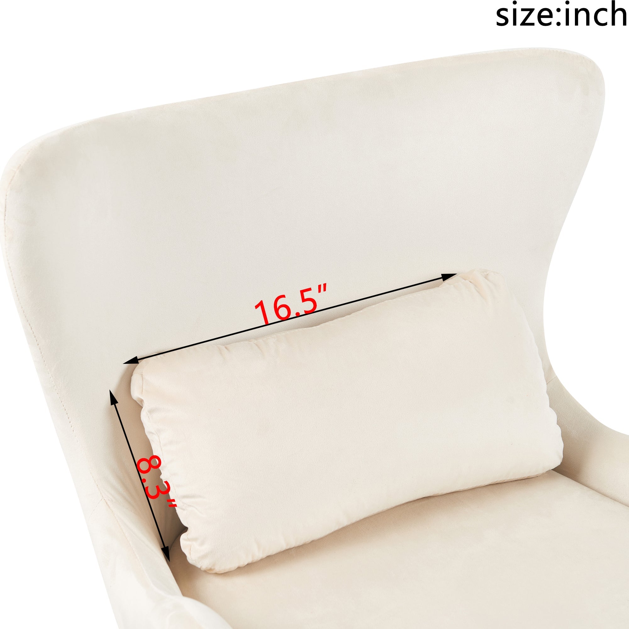 Furniture Style 2 in 1 Pet Friendly  Modern Velvet Lounge Chair, Upholstered  Back Accent Chair Leisure Single Sofa Chair for Living Room Office, White