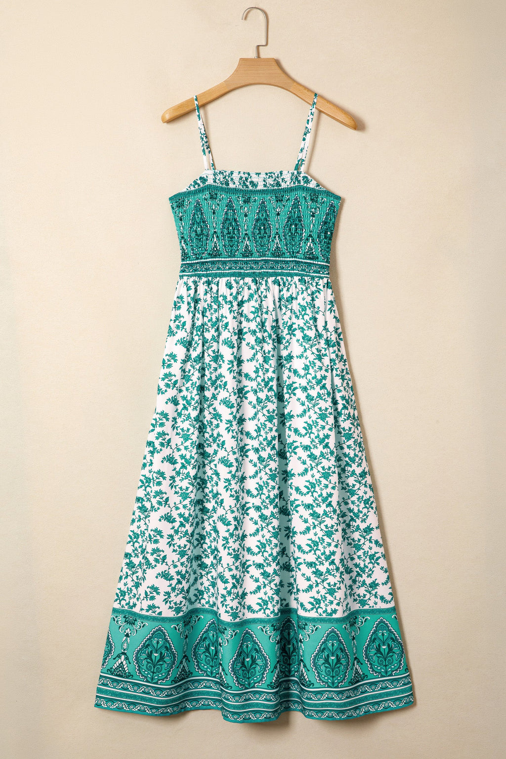 Floral Boho Shirred Cami Maxi Dress