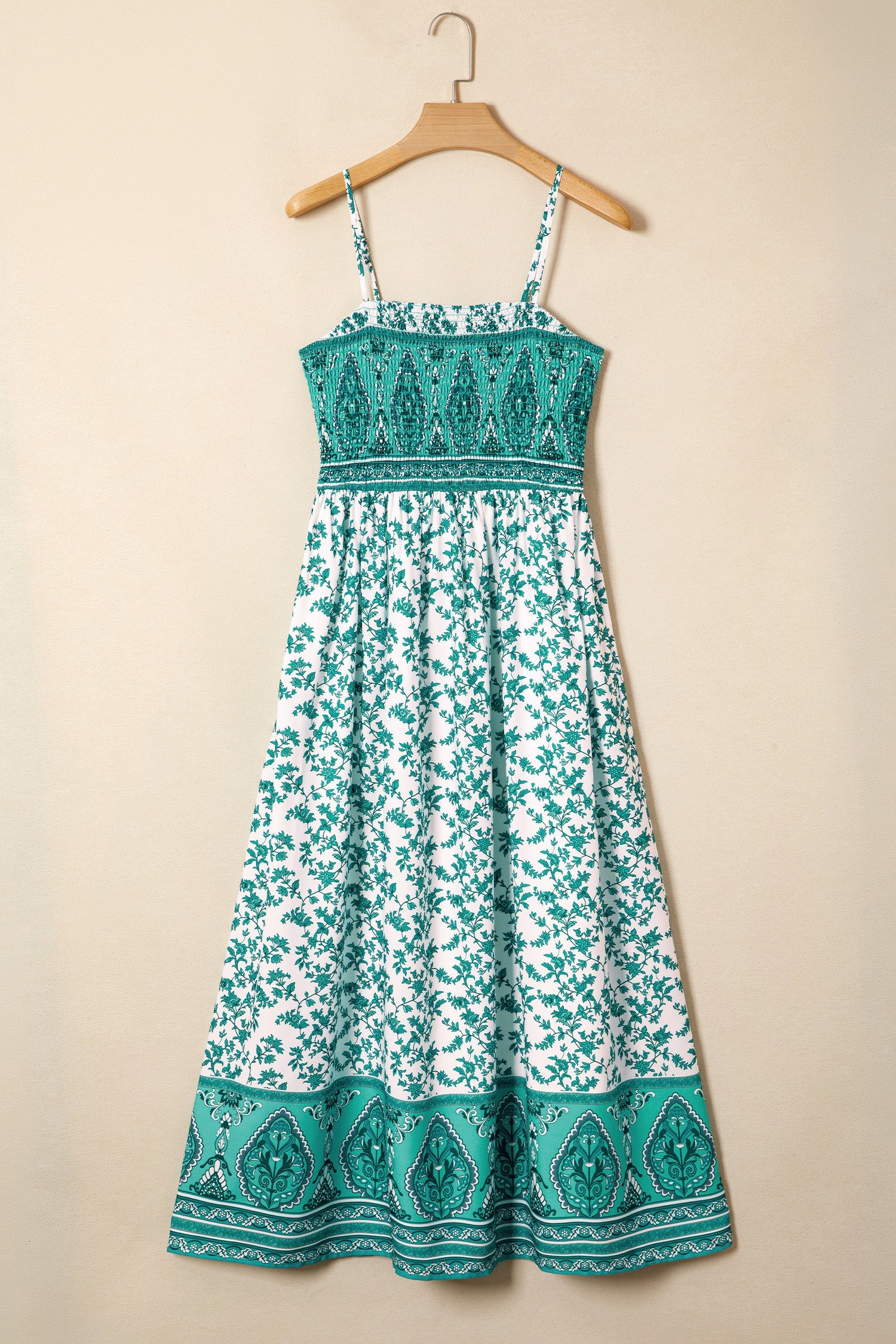 Floral Boho Shirred Cami Maxi Dress
