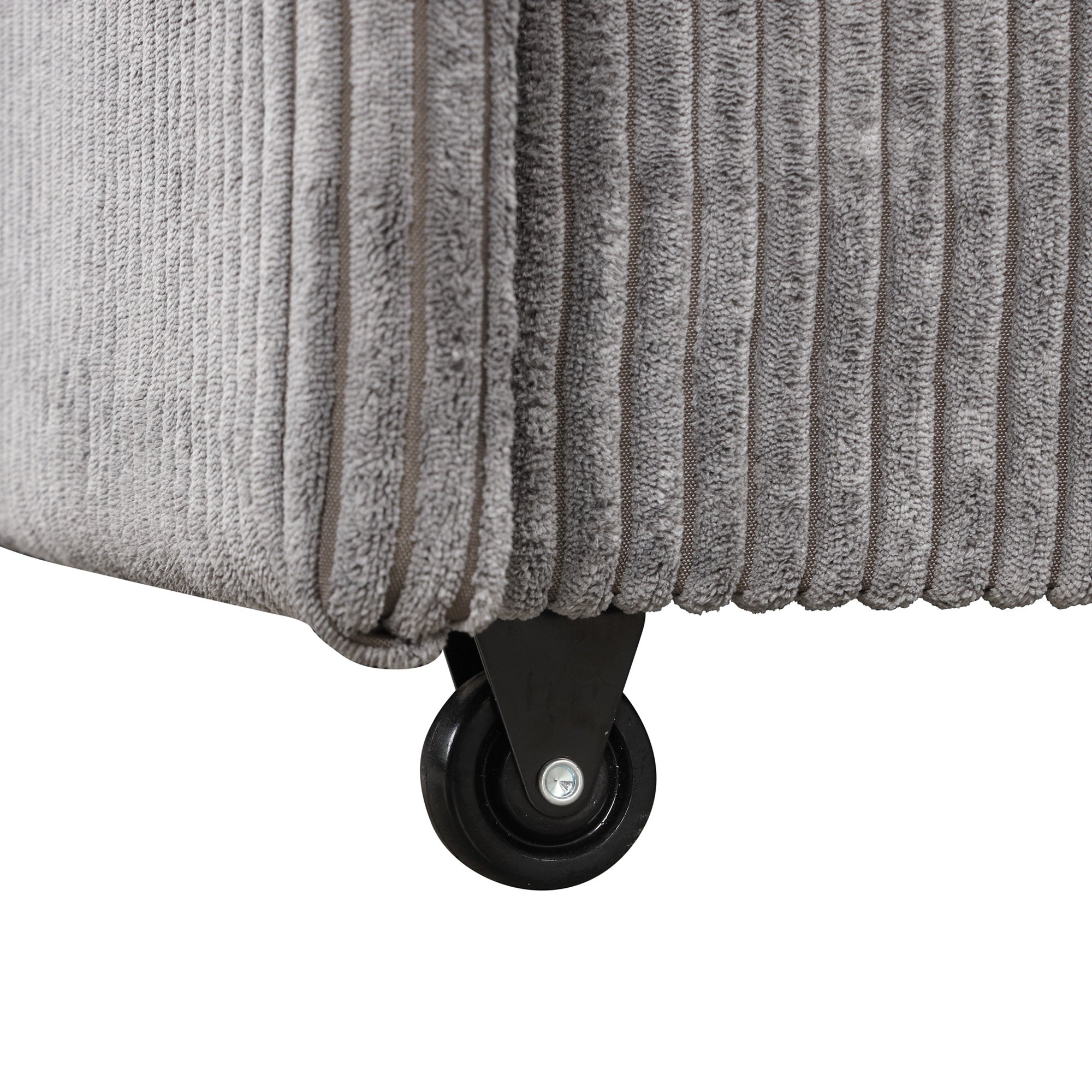 U_STYLE Upholstery Sleeper Sectional Sofa with Storage Bags and 2 cup holders  on Arms
